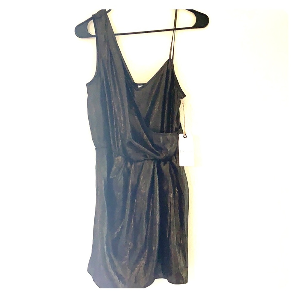 Leith metallic one shoulder dress